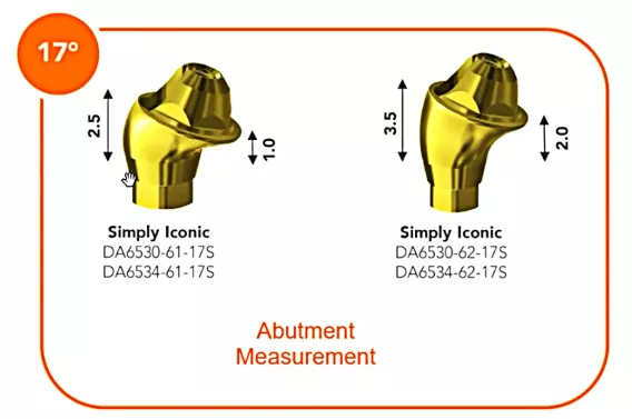 17deg DIRECTarch Angled MUA Measurement Chart