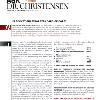 Is Socket Grafting Standard of Care?