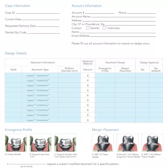 Form-850-CAN Rev01 Custom Abutment Order Form