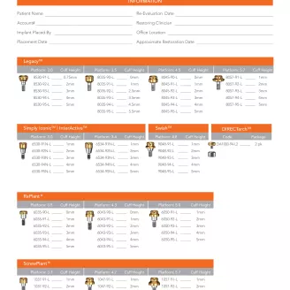 Locator Overdenture Order Form