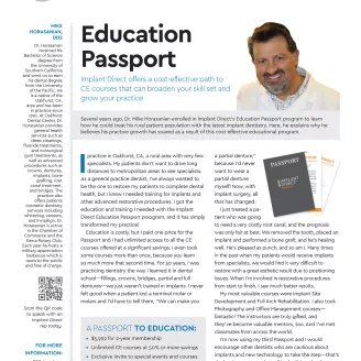 Implant Direct Education Passport Article